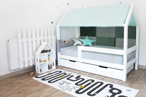 Daszek na rzep do łóżka domek