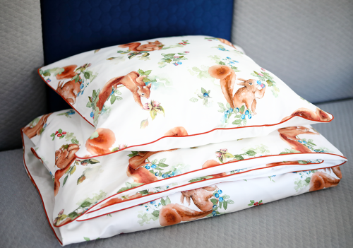 Pościel z bawełny organicznej Squirrel/Wiewiórka
