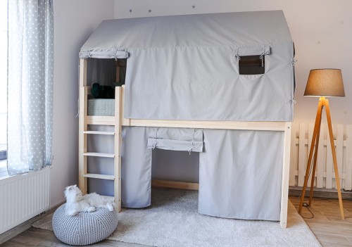 Pokrowiec DOMEK bawełniany do łóżek wysokich 